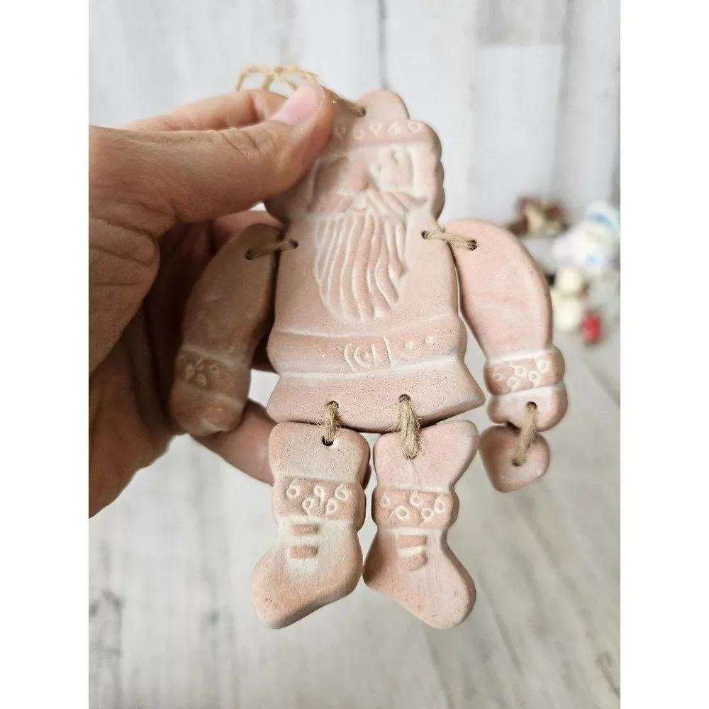 Unique Santa jointed heart ornament‎ Xmas tree vintage